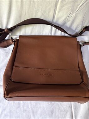 Coach Tan/Brown Leather Messenger Bag